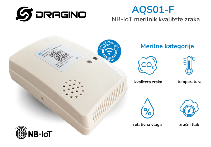 Dragino AQS01-F - NB-IoT CO2 senzor